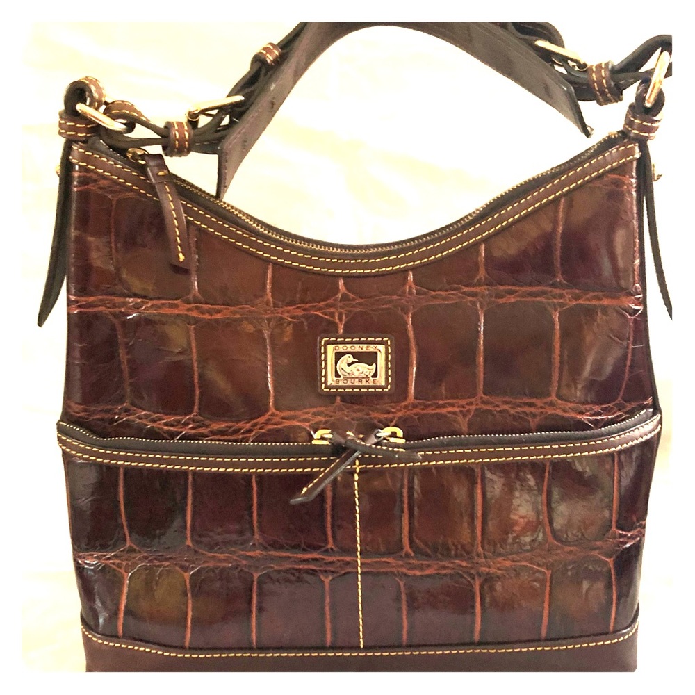 Dooney & Bourke Croc Embossed Brown Purse